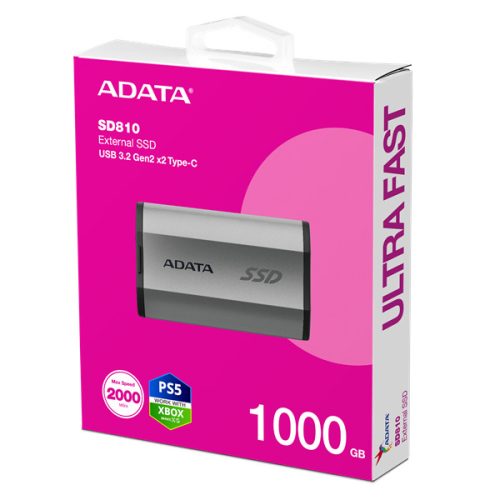 ADATA SSD Külső USB 3.2 1TB SD810, Szürke