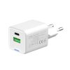 COLORWAY AC töltő GaN Mini CW-CHS053PD-WT 30W PD port PPS USB (Type-C PD + USB QC4.0) fehér