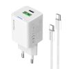 COLORWAY AC töltő GaN Mini CW-CHS053PDC-WT 30W PD port PPS USB (Type-C PD + USB QC4.0) kábel Type-C