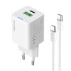 COLORWAY AC töltő GaN Mini CW-CHS055PDC-WT 35W PD port PPS USB (Type-C PD + USB QC4.0) kábel Type-C