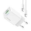 COLORWAY AC töltő GaN Mini CW-CHS055PDC-WT 35W PD port PPS USB (Type-C PD + USB QC4.0) kábel Type-C