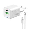 COLORWAY AC töltő GaN Mini CW-CHS055PDC-WT 35W PD port PPS USB (Type-C PD + USB QC4.0) kábel Type-C