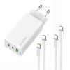 COLORWAY AC töltő GaN Mini CW-CHS058PDCL-WT 65W PD port PPS USB (USB-2C1A) kábel Type-C és Lightning