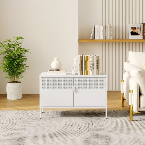 Flexispot fém tárolószekrény, 100×40 cm, magasság 64 cm, Fehér