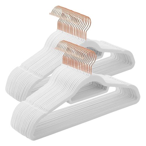 SONGMICS Bársony Hatású Fogas, 42.7*22*0.6 cm, ABS Anyagból, Fehér-Rózsaszín