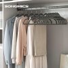 SONGMICS Bársony Hatású Fogas, 42.7*22*0.6 cm, ABS Anyagból, Fekete