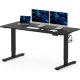 FLEXISPOT ONE PIECE Elektromos Állítható Íróasztal, Kétmotoros, 180×80 Cm – Magasságállítható Ülő-Álló Asztal Vázzal és Fekete Asztallappal, Otthoni Irodába
