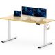 FLEXISPOT ONE PIECE Elektromos Állítható Íróasztal, Kétmotoros, 180×80 Cm – Magasságállítható Ülő-Álló Asztal Vázzal és Juhar Asztallappal, Otthoni Irodába