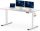 FLEXISPOT ONE PIECE Elektromos Állítható Íróasztal, Kétmotoros, 180×80 Cm – Magasságállítható Ülő-Álló Asztal Vázzal és Fehér Asztallappal, Otthoni Irodába