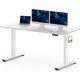 FLEXISPOT ONE PIECE Elektromos Állítható Íróasztal, Kétmotoros, 180×80 Cm – Magasságállítható Ülő-Álló Asztal Vázzal és Fehér Asztallappal, Otthoni Irodába