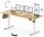 FLEXISPOT ONE PIECE Elektromos Állítható Íróasztal, Kétmotoros, 200×80 Cm – Magasságállítható Ülő-Álló Asztal Vázzal és Juhar Asztallappal, Otthoni Irodába