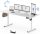 FLEXISPOT ONE PIECE Elektromos Állítható Íróasztal, Kétmotoros, 200×80 Cm – Magasságállítható Ülő-Álló Asztal Vázzal és Fehér Asztallappal, Otthoni Irodába