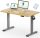FLEXISPOT ONE PIECE Elektromos Állítható Íróasztal, Kétmotoros, 160×70 Cm – Magasságállítható Ülő-Álló Asztal Vázzal és Juhar Asztallappal, Otthoni Irodába