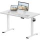 FLEXISPOT ONE PIECE Elektromos Állítható Íróasztal, Kétmotoros, 160×70 Cm – Magasságállítható Ülő-Álló Asztal Vázzal és Fehér Asztallappal, Otthoni Irodába