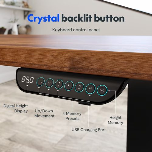 FLEXISPOT E2Q négylábú elektromos magasságállítható íróasztal láb, Fehér, 2 motorral, 150kg teherbírással