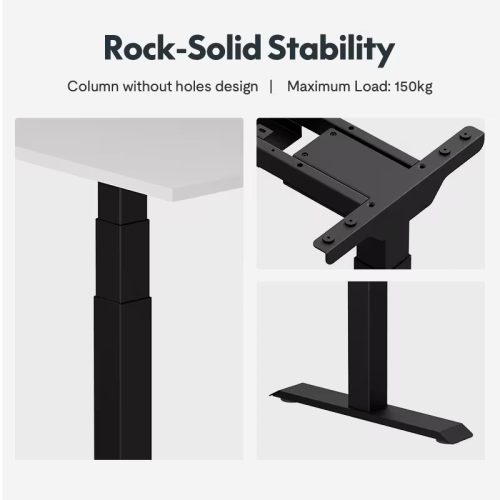 FLEXISPOT E7L L-alakú hárommotoros állítható íróasztal, fekete, 150 kg teherbírás, 63,5–128,5 cm magasságállítás, Jobb- és balkezes kialakításhoz is