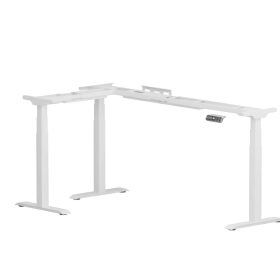   FLEXISPOT E7L L-alakú hárommotoros állítható íróasztal, fehér, 150 kg teherbírás, 63,5–128,5 cm magasságállítás, Jobb- és balkezes kialakításhoz is