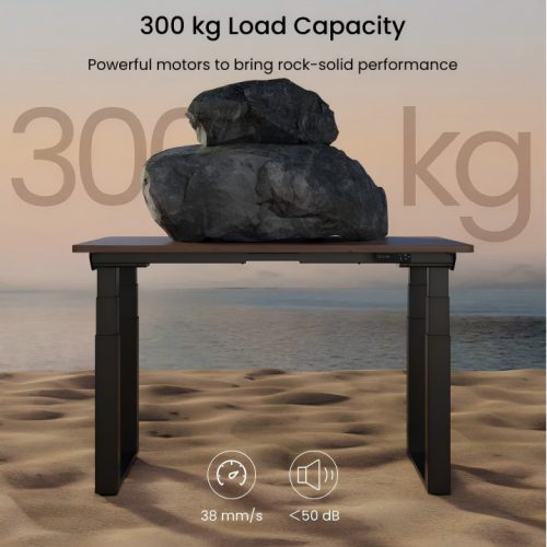 FLEXISPOT E7Q négylábú elektromos magasságállítható íróasztal láb, Fekete, 4 motorral, 300 kg teherbírással