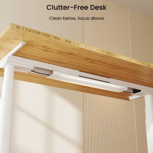 FLEXISPOT E8 Elektromos Íróasztal ovális Láb, Fehér, 60-125cm Állítható, Kétmotoros, 125 kg Teherbírás, LED érintőképernyő, 4 memóriahely, USB töltőport