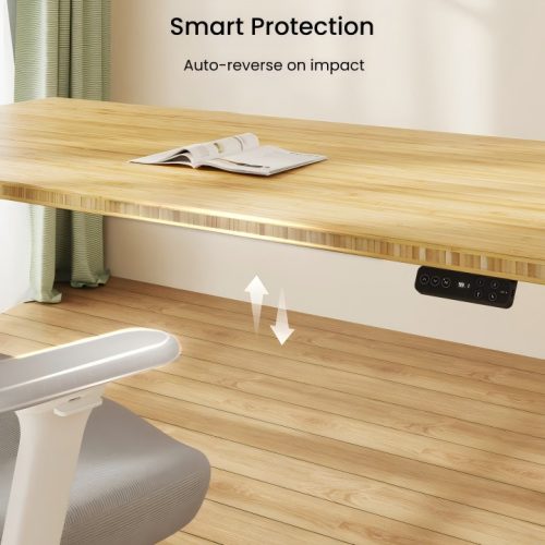 FLEXISPOT E8 Elektromos Íróasztal ovális Láb, Fehér, 60-125cm Állítható, Kétmotoros, 125 kg Teherbírás, LED érintőképernyő, 4 memóriahely, USB töltőport