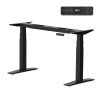 FLEXISPOT E9 Elektromos Íróasztal Láb, Fekete, 63.5-128.5cm Állítható, Kétmotoros, 180kg Teherbírás, LED érintőképernyő, 4 memóriahely, USB töltőport