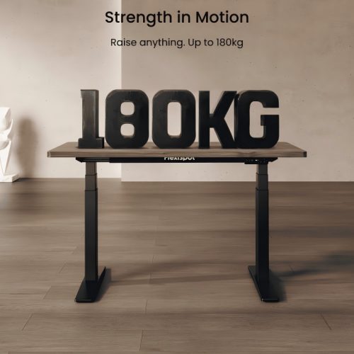 FLEXISPOT E9 Elektromos Íróasztal Láb, Fekete, 63.5-128.5cm Állítható, Kétmotoros, 180kg Teherbírás, LED érintőképernyő, 4 memóriahely, USB töltőport