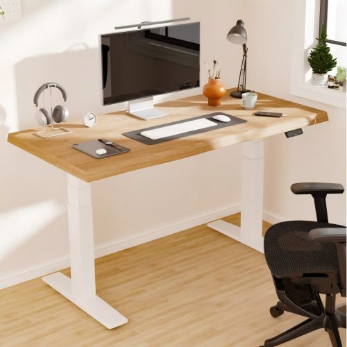 FLEXISPOT E9 Elektromos Íróasztal Láb, Fehér, 63.5-128.5cm Állítható, Kétmotoros, 180kg Teherbírás, LED érintőképernyő, 4 memóriahely, USB töltőport