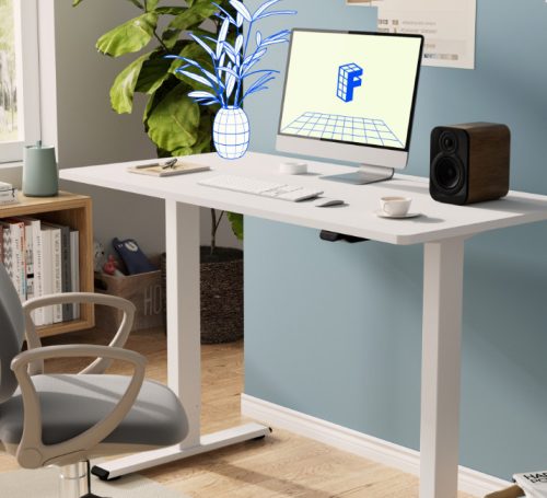 FLEXISPOT EG elektromos állítható íróasztal, 120×60 cm, Fehér