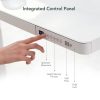 FlexiSpot Comhar Class All-in-One elektromos állítható íróasztal fiókkal,  üveg asztallap, Fehér, 120x60cm USB-töltővel és memória panellel