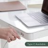 FlexiSpot Comhar Class All-in-One elektromos állítható íróasztal fiókkal,  üveg asztallap, Fehér, 120x60cm USB-töltővel és memória panellel