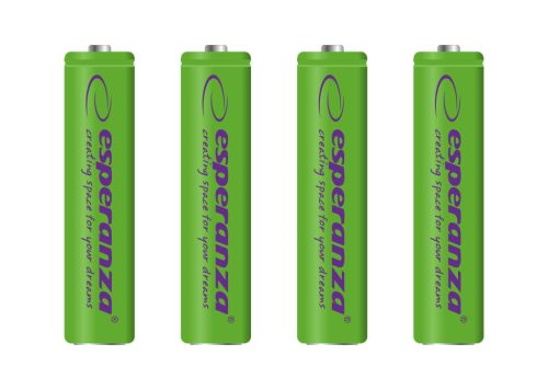ESPERANZA EZA102G Újratölthető AAA Elem, 1000 mAh Ni-MH, 4 db/Csomag, Zöld