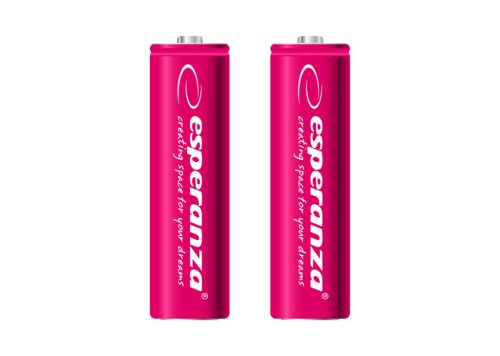 ESPERANZA EZA103R Újratölthető AA Elem, 2000 mAh Ni-MH, 2 db/Csomag, Piros