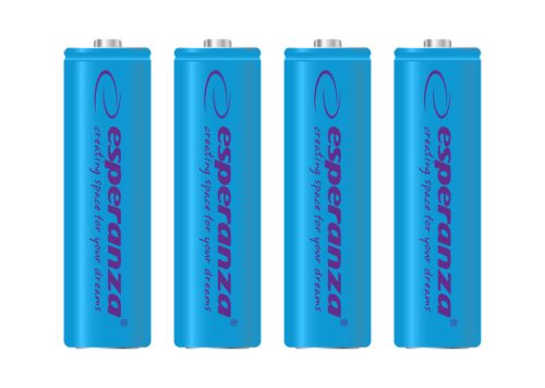 ESPERANZA EZA104B Újratölthető AA Elem, 2000 mAh Ni-MH, 4 db/Csomag, Kék