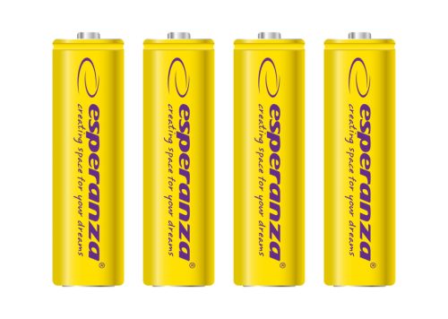 ESPERANZA EZA104Y Újratölthető AA Elem, 2000 mAh Ni-MH, 4 db/Csomag, Sárga