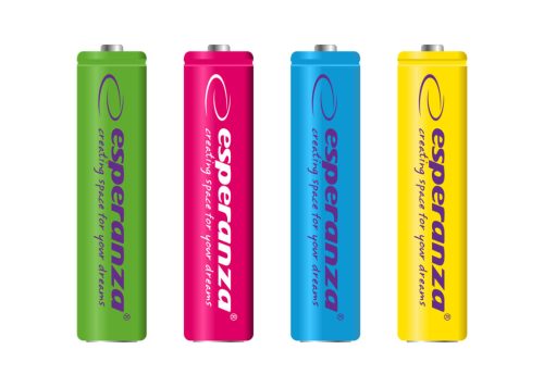 ESPERANZA EZA107 Újratölthető AAA Elem, 1000 mAh Ni-MH, 4 db/Csomag, Színes