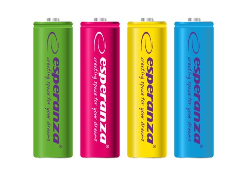 ESPERANZA EZA108 Újratölthető AA Elem, 2000 mAh Ni-MH, 4 db/Csomag, Színes
