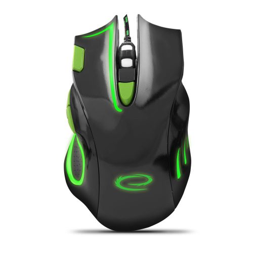 ESPERANZA EGM401KG Hawk Vezetékes Gamer Optikai Egér, Fekete/Zöld