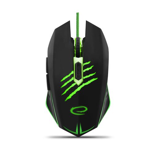 ESPERANZA EGM209G Claw Mx209 Gamer Vezetékes Optikai Egér 6D, Usb, Fekete-Zöld