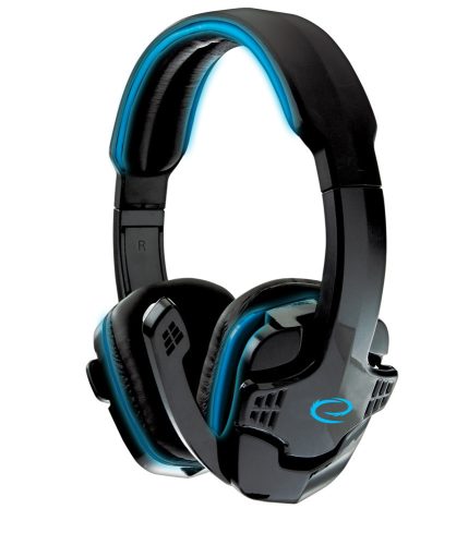 ESPERANZA EGH310B Raven Gamer Mikrofonos Fejhallgató, Sztereó, Fekete-Kék