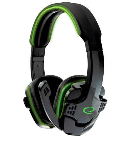 ESPERANZA EGH310G Raven Mikrofonos Sztereó Gamer Fejhallgató, Zöld
