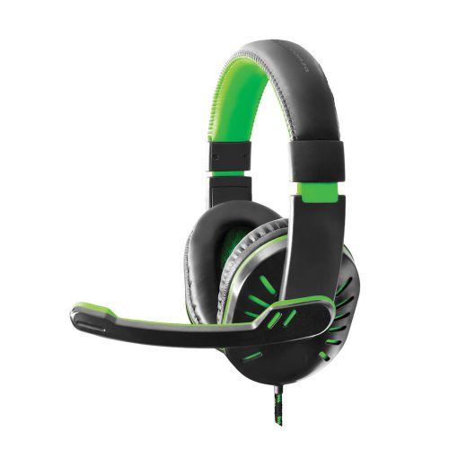 ESPERANZA EGH330G Crow Gamer Mikrofonos Fejhallgató, Sztereó, Fekete-Zöld