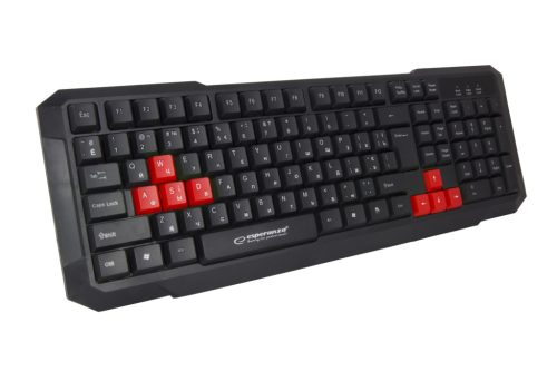 ESPERANZA EGK102RUA Apsis Vezetékes USB Gamer Billentyűzet Ukrán Kiosztással, Piros