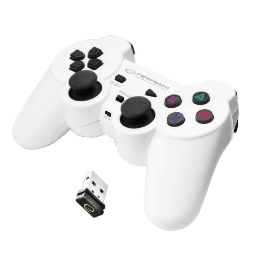 ESPERANZA EGG108W Gladiator 2.4GHz Vezeték Nélküli Játékvezérlő PC/PS3 Kompatibilis, Fekete/Fehér