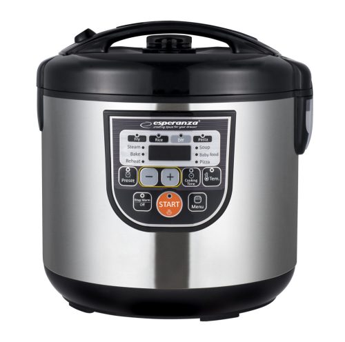 ESPERANZA EKG011 Mate Steam Multifunkciós Fozoedény, 860 W,Fekete-Ezüst