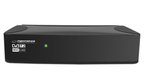 ESPERANZA EV108R Terrestrial EV108R TV Digitális Dekóder, DVB-T2 H.265/HEVC, Fekete
