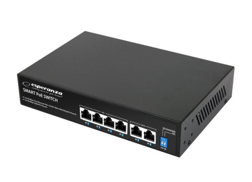 ESPERANZA ENS105 Spinner 4 PoE+2 UPLINK Port 10/100 Ethernet Switch