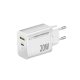 ESPERANZA EZC105W Hálózati Gyorstöltő 20W USB-C PD 20W / USB-A QC 3.0 18W, Fehér