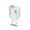 ESPERANZA EZC105W Hálózati Gyorstöltő 20W USB-C PD 20W / USB-A QC 3.0 18W, Fehér