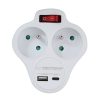 ESPERANZA ELK311W Hálózati Elosztó 2 Aljzattal és Kapcsolóval, USB-C USB-B, Fehér