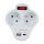 ESPERANZA ELK311W Hálózati Elosztó 2 Aljzattal és Kapcsolóval, USB-C USB-B, Fehér